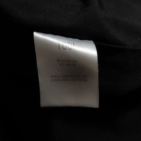 TOBI Mini Shift Dress Sz Small Black Short Cuffed Sleeve Lined Retro Minimalist - Picture 8 of 9